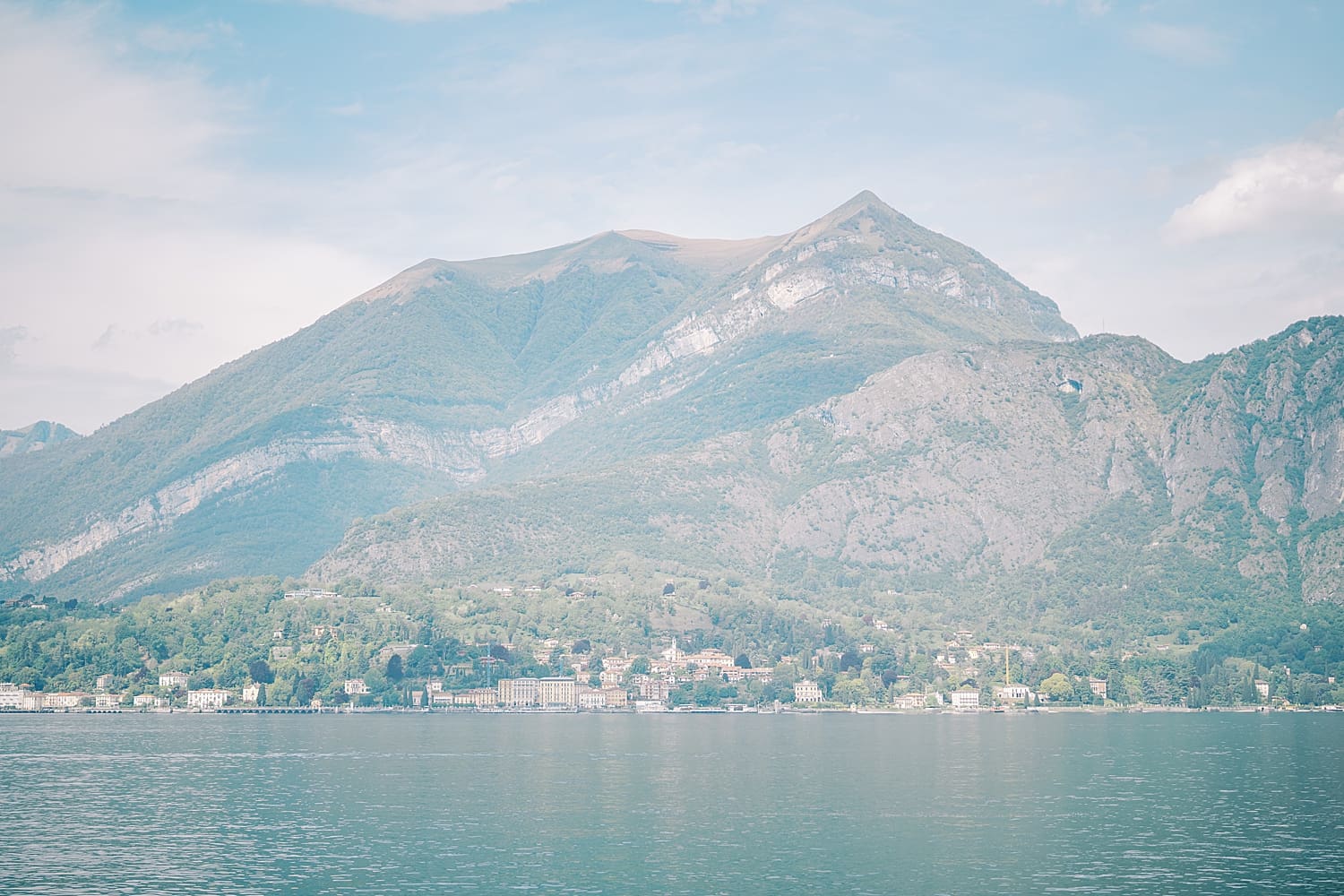 Lake Como Engagement Session with mountains in the distance
